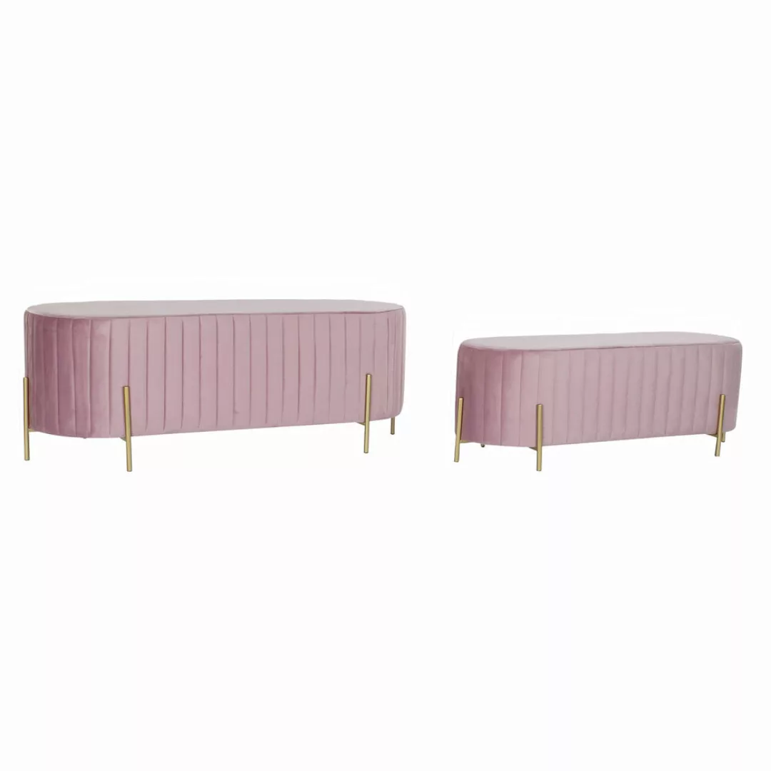 Barhocker Dkd Home Decor   Rosa Golden Metall Polyester Samt (123 X 50 X 45 günstig online kaufen