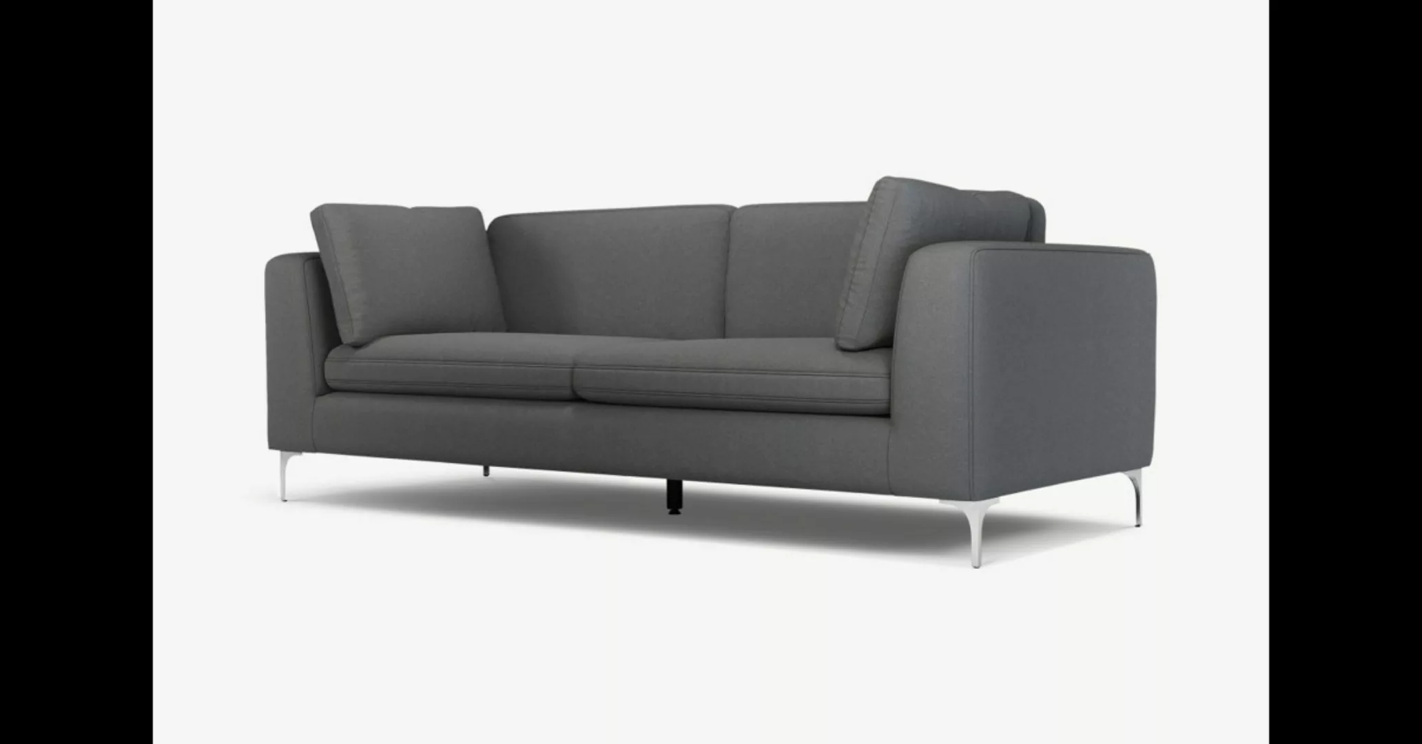 Monterosso 3-Sitzer Sofa, Grau und Chrom - MADE.com günstig online kaufen