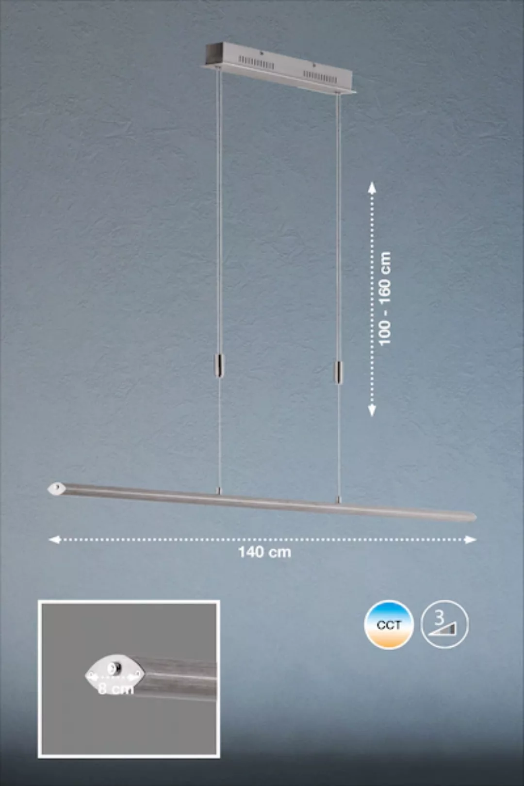 Fischer & Honsel LED-Pendelleuchte Beat TW 1x 41 W Aluminium 4500 lm günstig online kaufen