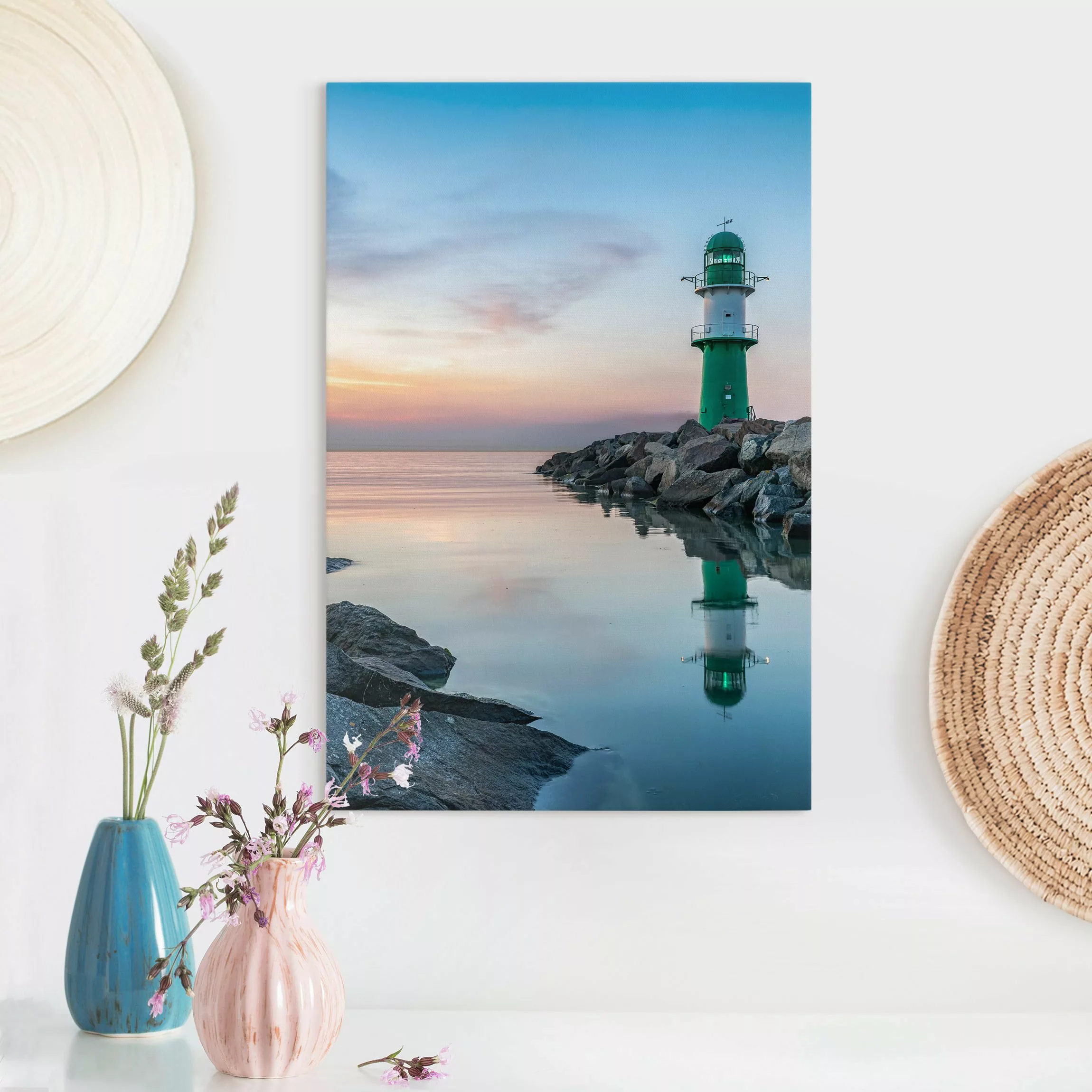 Leinwandbild Sunset at the Lighthouse günstig online kaufen