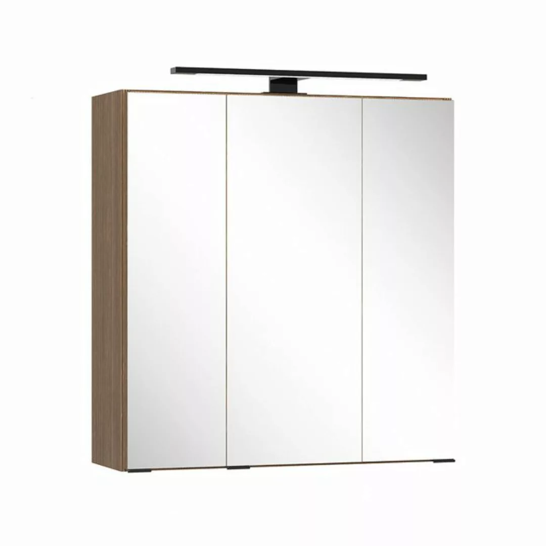 Lomadox Spiegelschrank SORRENT-03 60 cm breit in Eiche, 3 Türen, inkl. Aufb günstig online kaufen