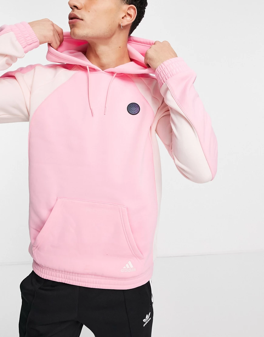 adidas – Basketball x Harden – Kapuzenpullover in Rosa günstig online kaufen