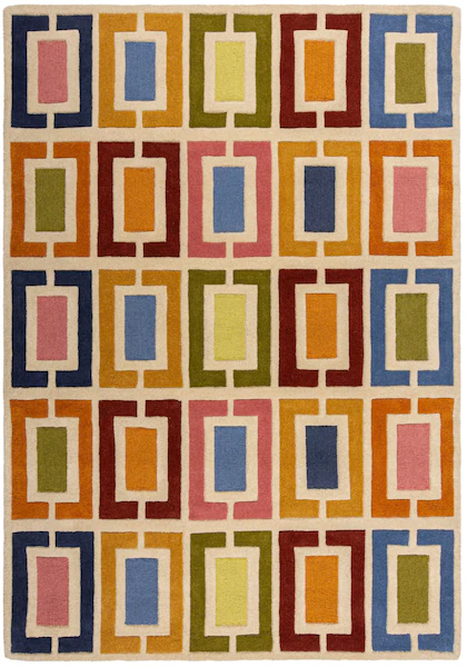 FLAIR RUGS Wollteppich »Retro Blocks«, rechteckig, Retro Blocks geschnitzte günstig online kaufen