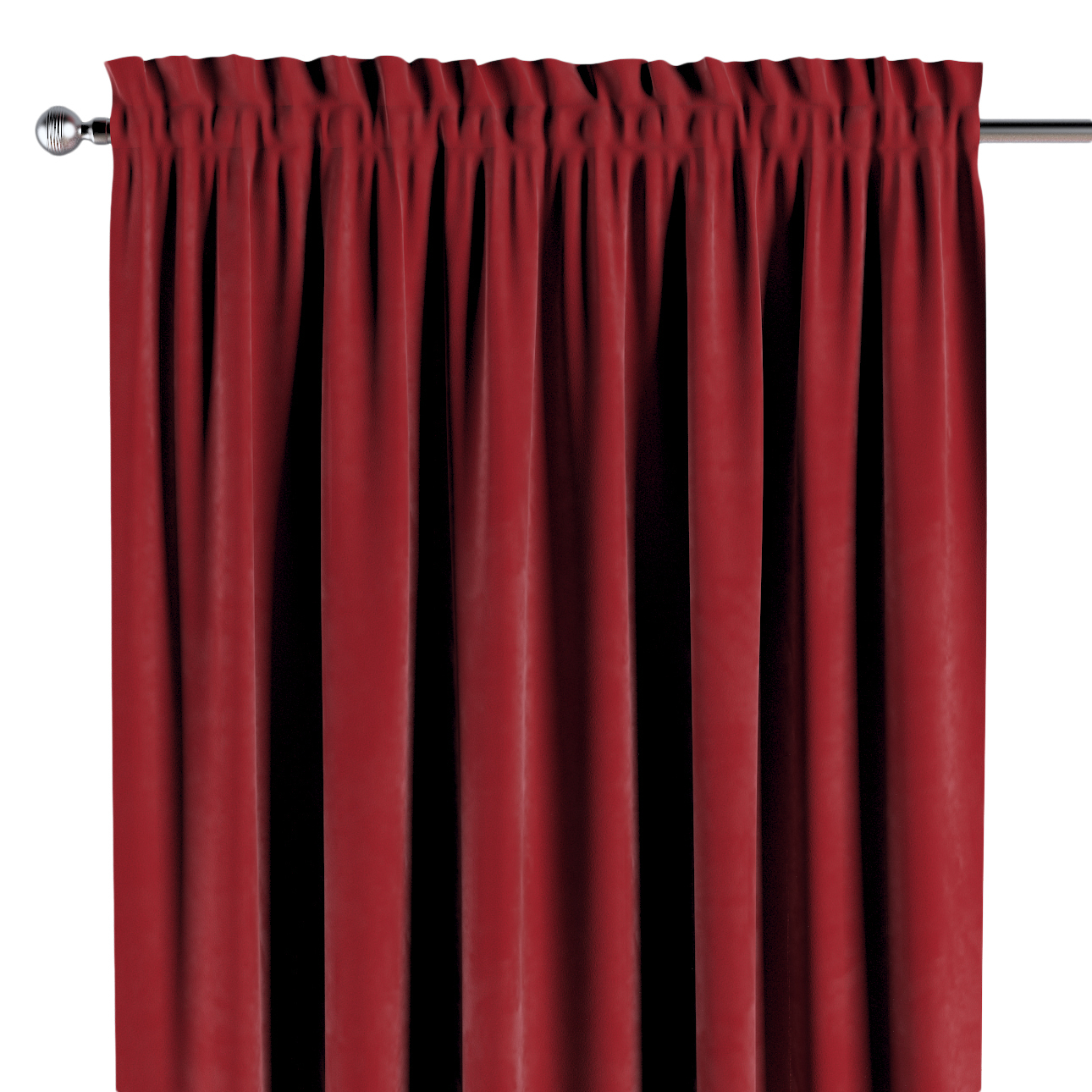 Vorhang mit Tunnel und Köpfchen, rot, Velvet (704-15) günstig online kaufen