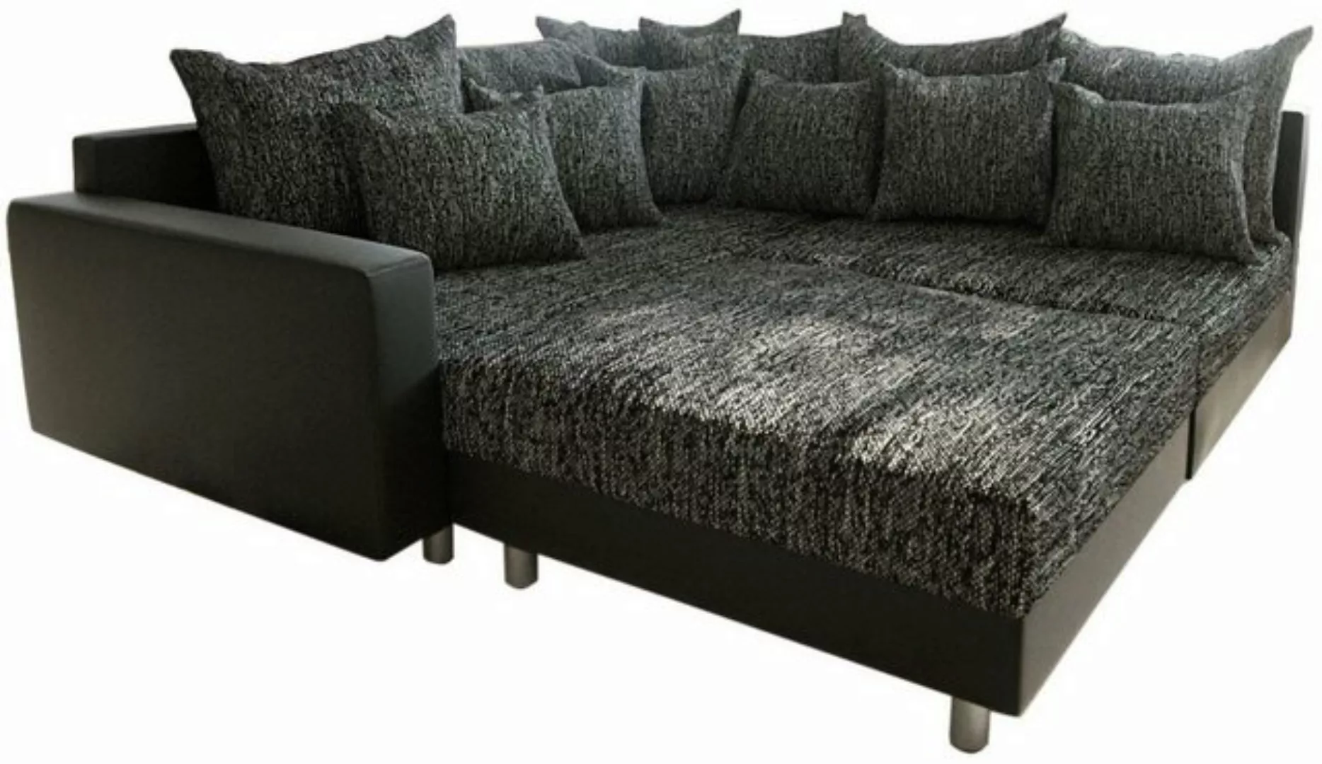 DELIFE Ecksofa Clovis, Schwarz Hocker Armlehne Ottomane Links Ecksofa modul günstig online kaufen