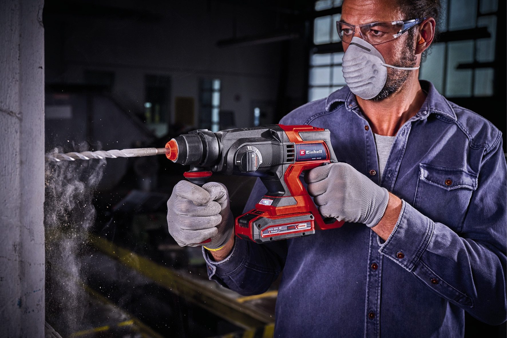 Einhell Akku-Bohrhammer TE-HD 18/20 Li Solo mit Koffer günstig online kaufen