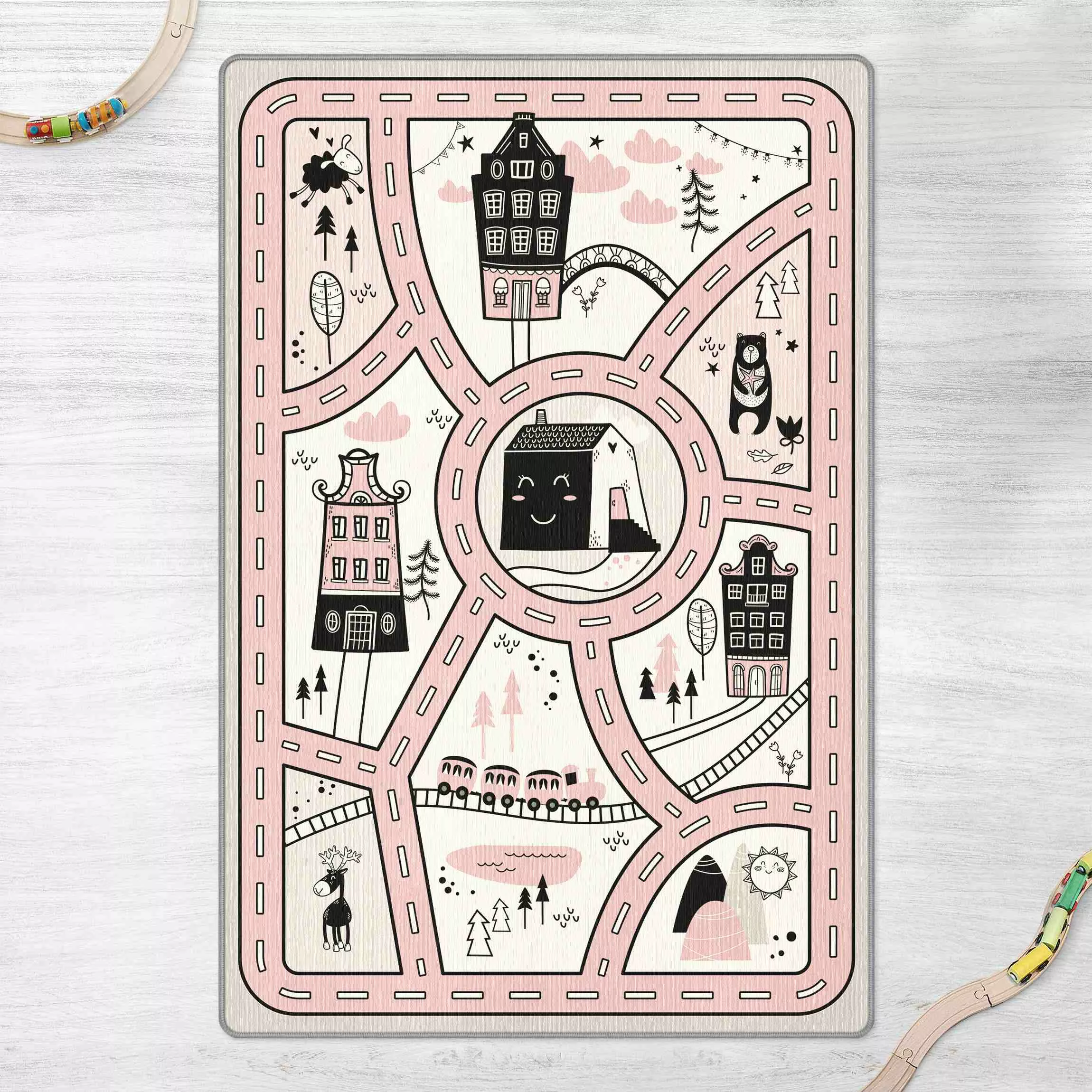 Teppich Skandinavien - Die rosane Stadt günstig online kaufen