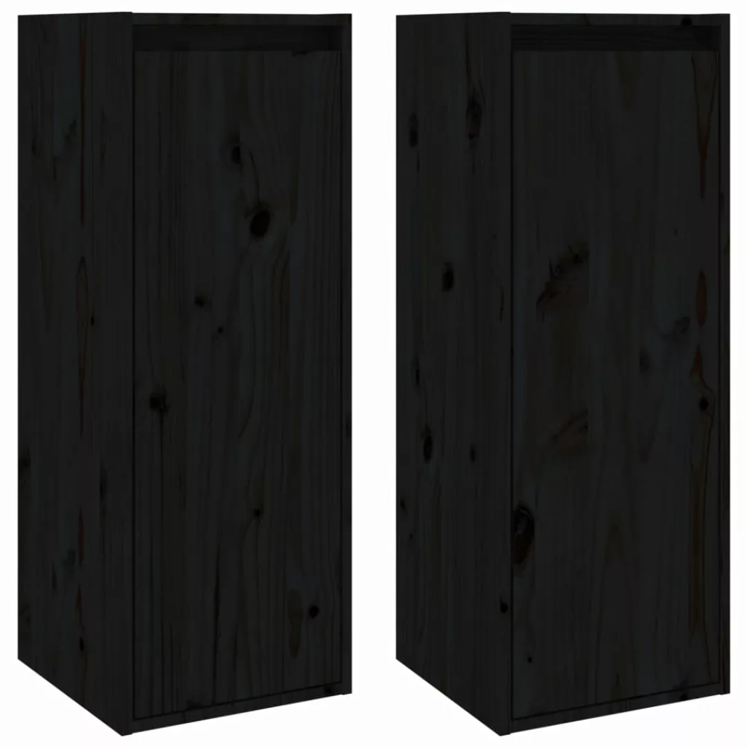 Vidaxl Wandschränke 2 Stk. Schwarz 30x30x80 Cm Massivholz Kiefer günstig online kaufen