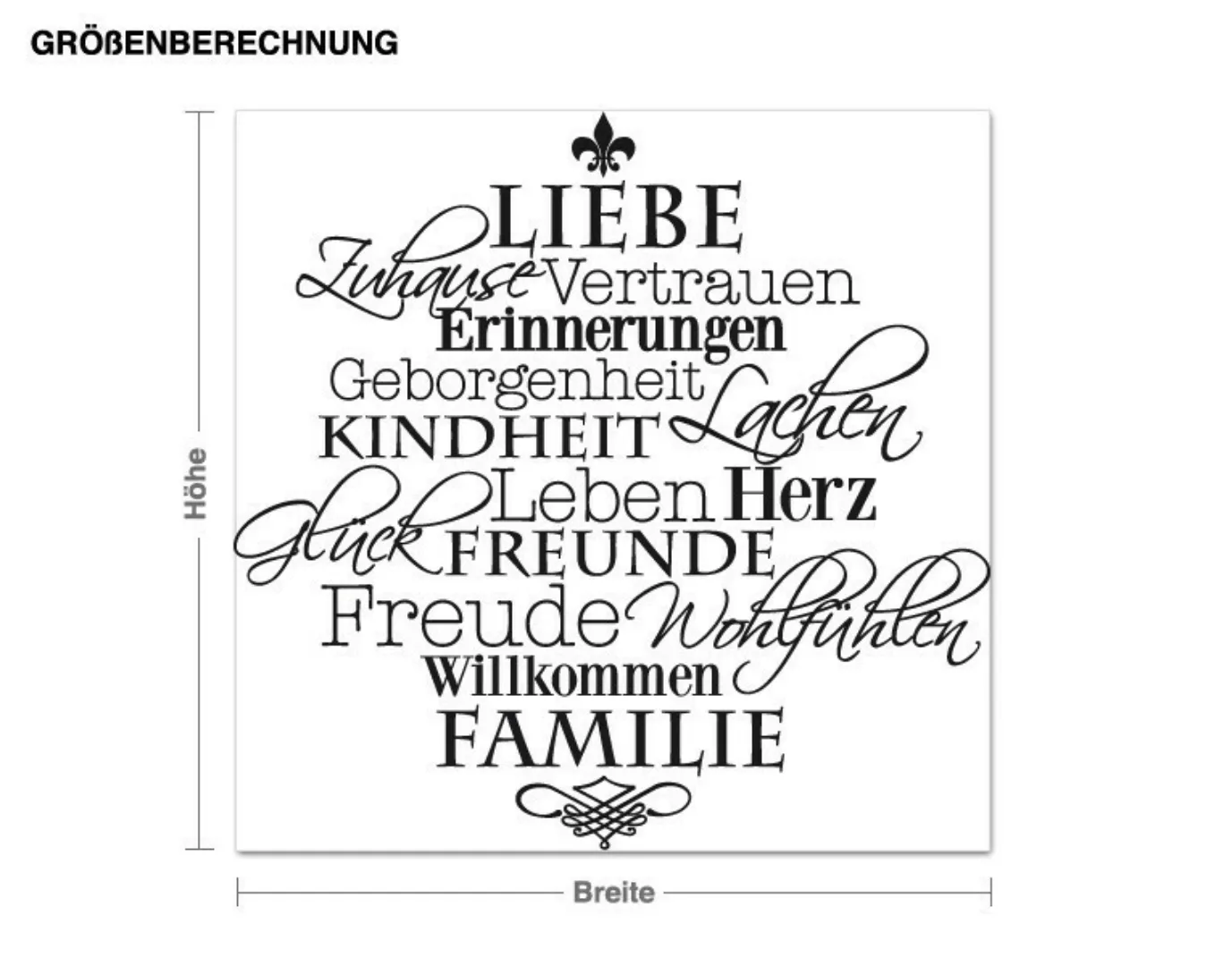 Wandtattoo Spruch Zuhause Liebe Willkommen Familie günstig online kaufen