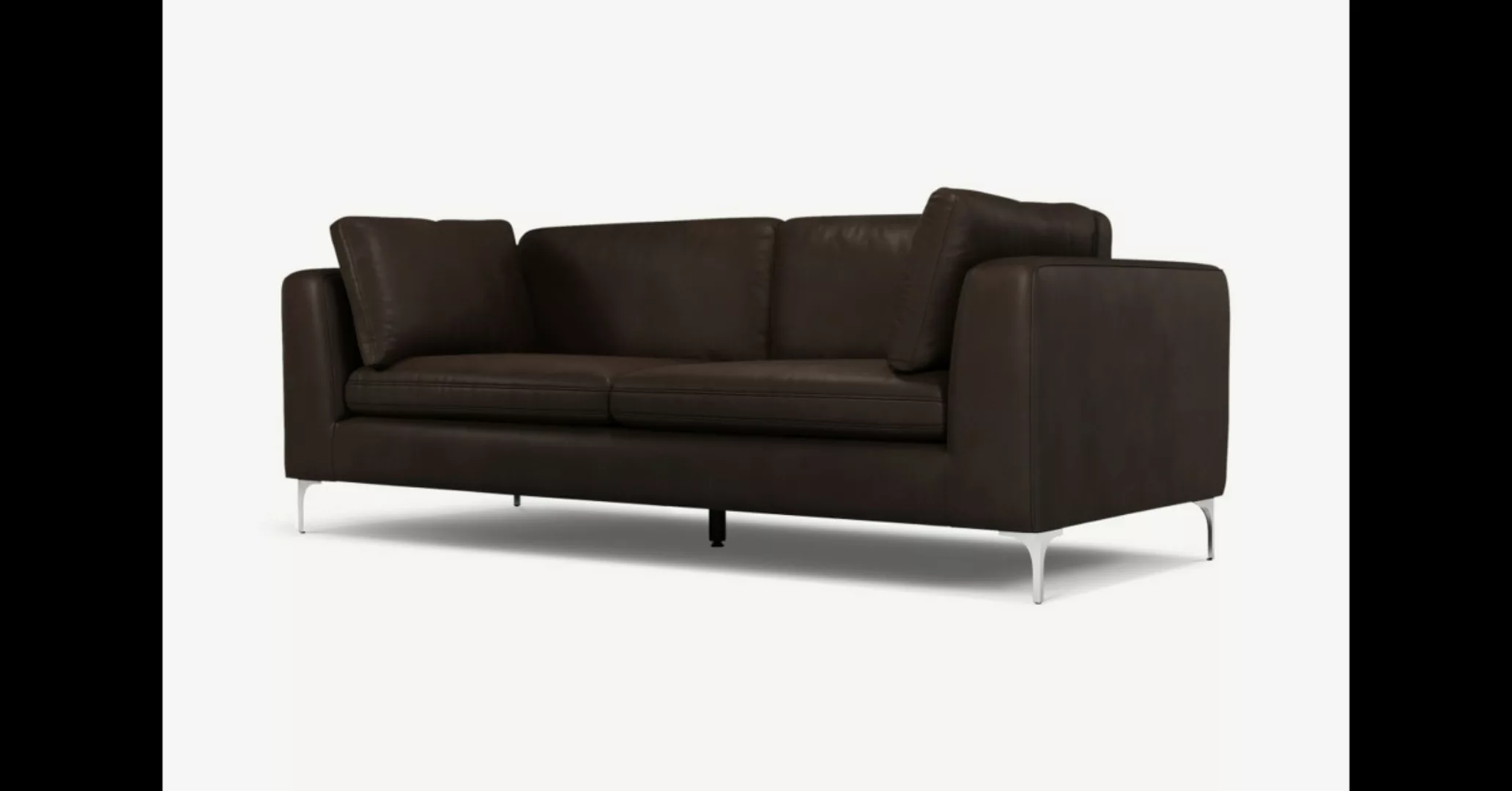 Monterosso 3-Sitzer Sofa, Leder in Dunkelbraun und Chrom - MADE.com günstig online kaufen