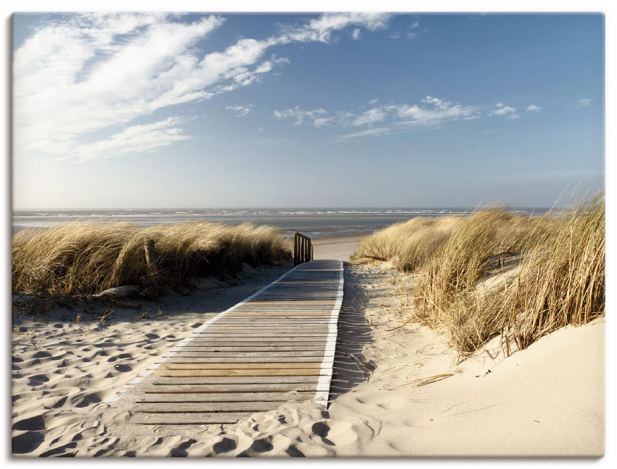 Artland Wandbild "Nordseestrand auf Langeoog - Steg", Strand, (1 St.), als günstig online kaufen