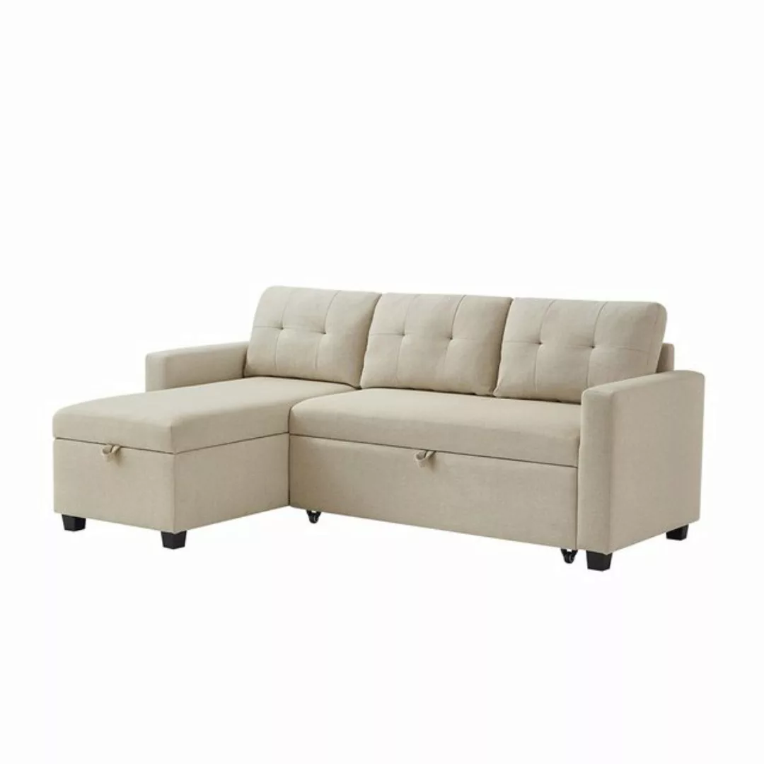 VitaliSpa® Ecksofa Campina, Beige, 226 x 163 cm mit Schlaffunktion günstig online kaufen