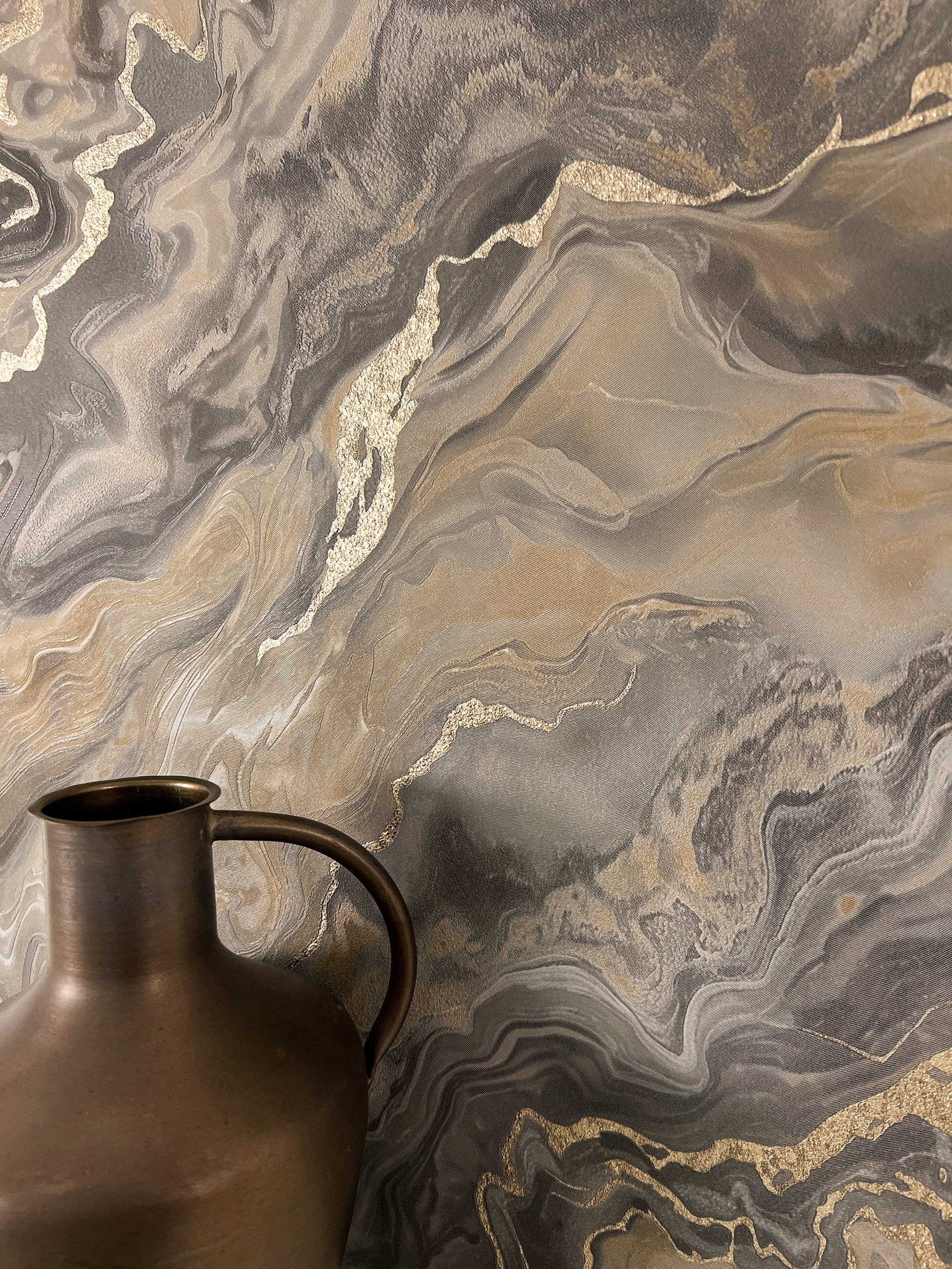 Newroom Vliestapete, Taupe Tapete Modern Marmor günstig online kaufen