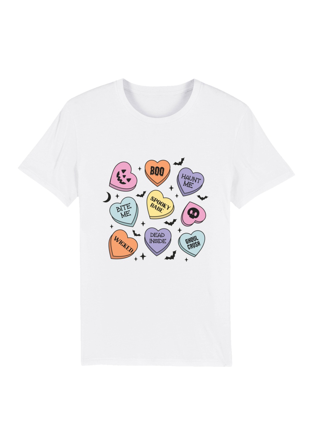 F4NT4STIC T-Shirt "Retro Halloween Heart Candy Bats", Premium Qualität, Uni günstig online kaufen