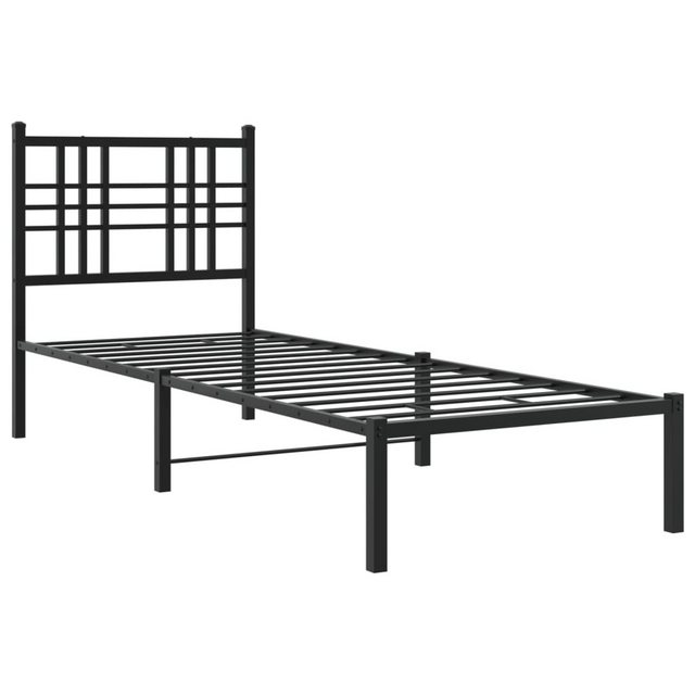 vidaXL Bett Bettgestell mit Kopfteil Metall Schwarz 75x190 cm günstig online kaufen