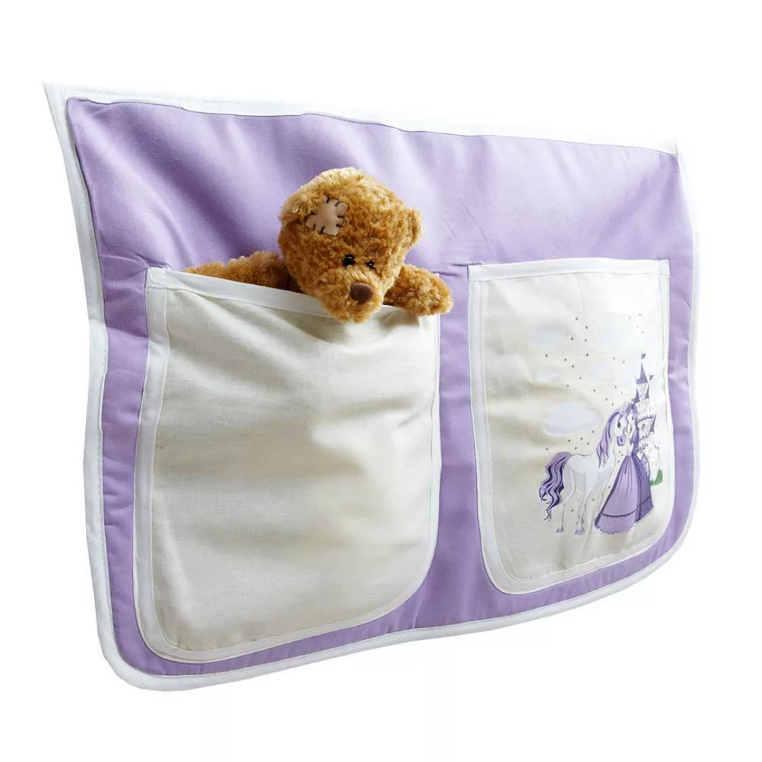 Halbhohes Bett in Weiß und Lila Prinzessin Motiv günstig online kaufen