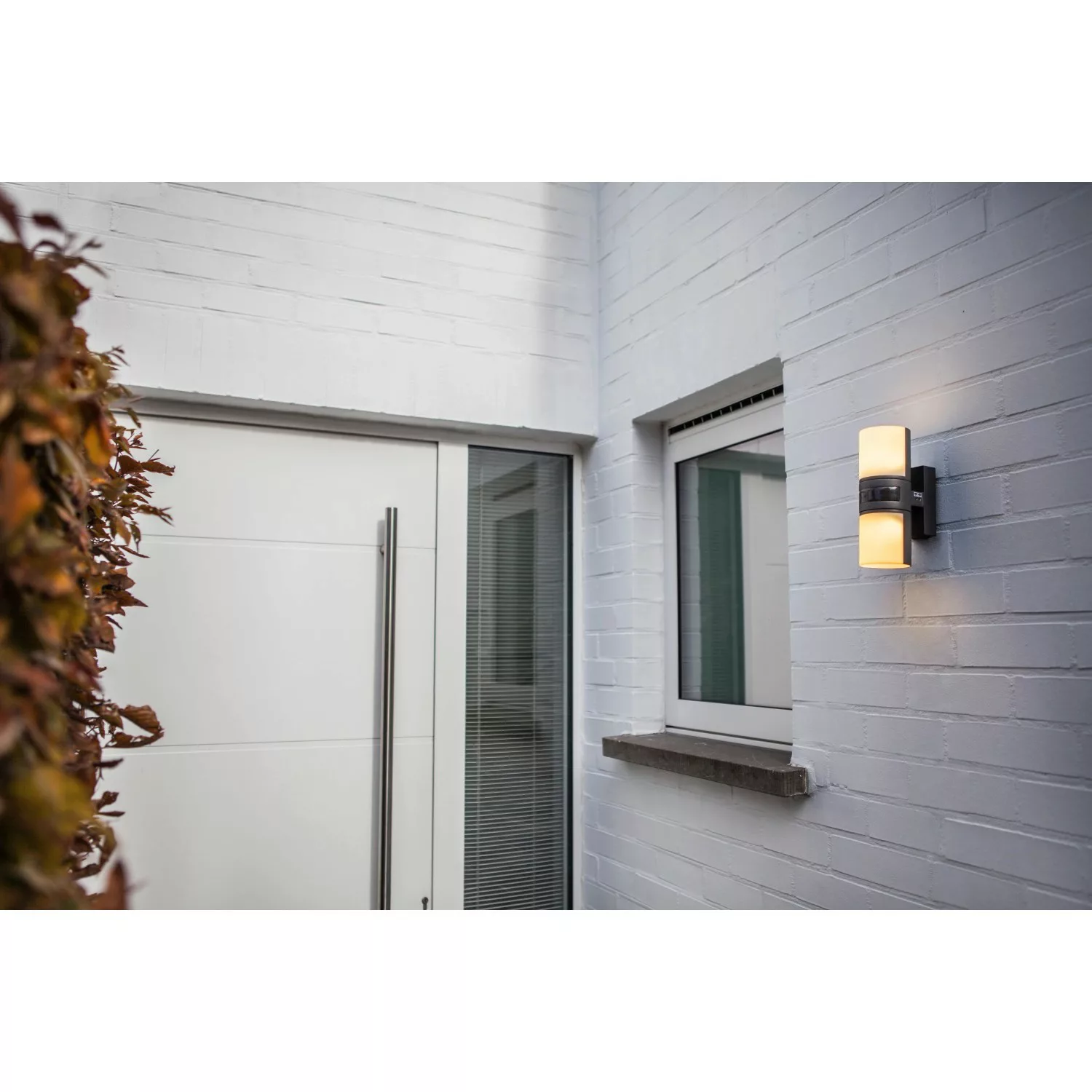 LED-Außenwandleuchte Cyra, zweiflammig, Sensor günstig online kaufen
