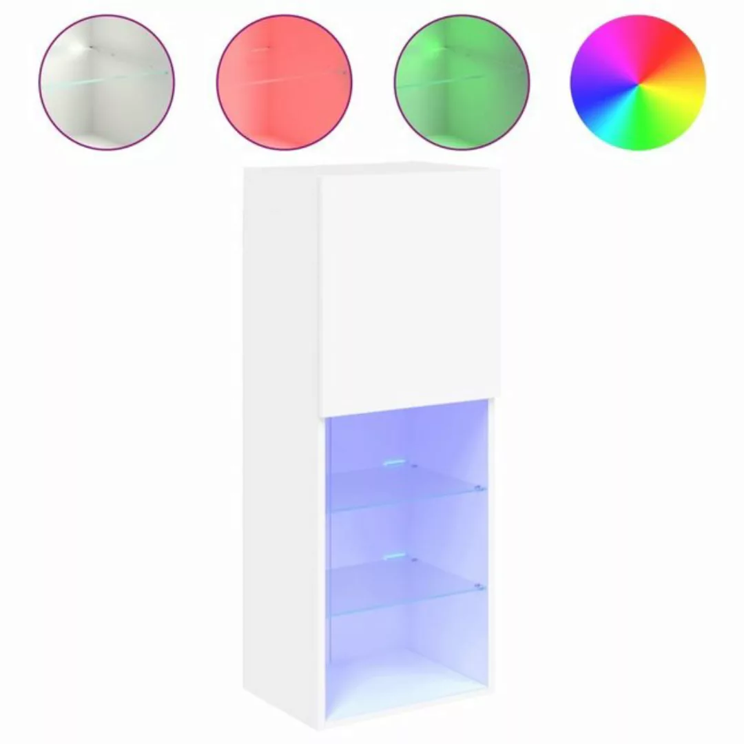 vidaXL TV-Schrank TV-Schrank mit LED-Leuchten Weiß 40,5x30x102 cm günstig online kaufen