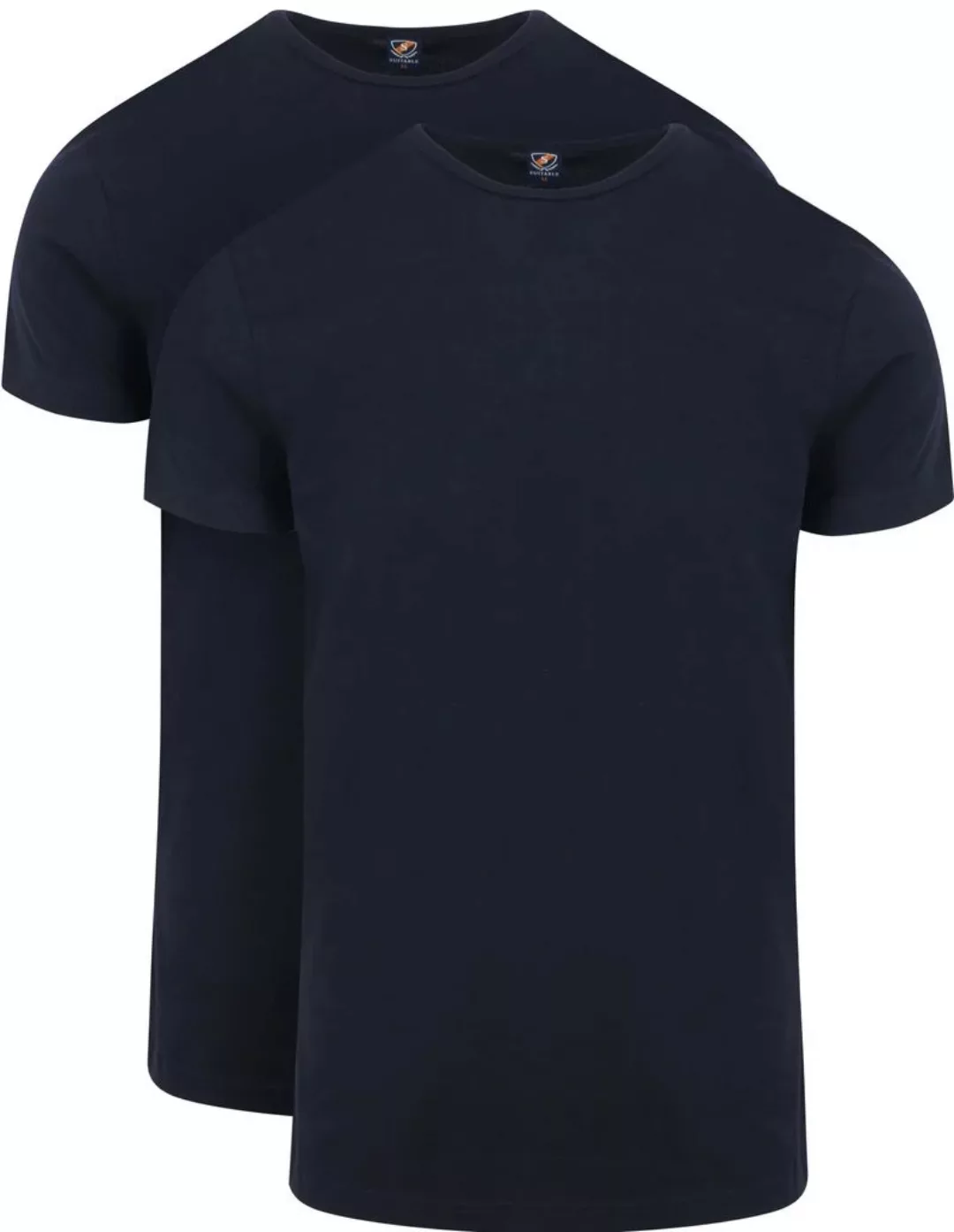 Suitable Ota T-Shirt Rundhalsausschnitt Marineblau 2-Pack - Größe XXL günstig online kaufen