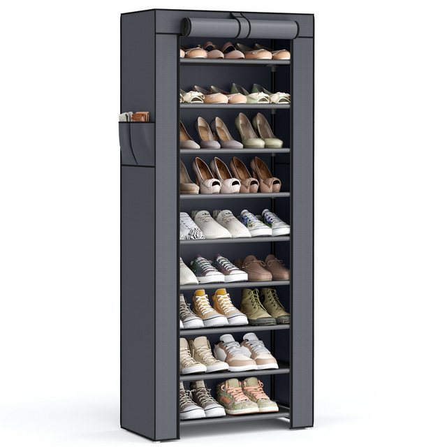 SONGMICS Stoffschrank Schuhschrank mit Ablagen, geräumig, 58x28x160 cm günstig online kaufen