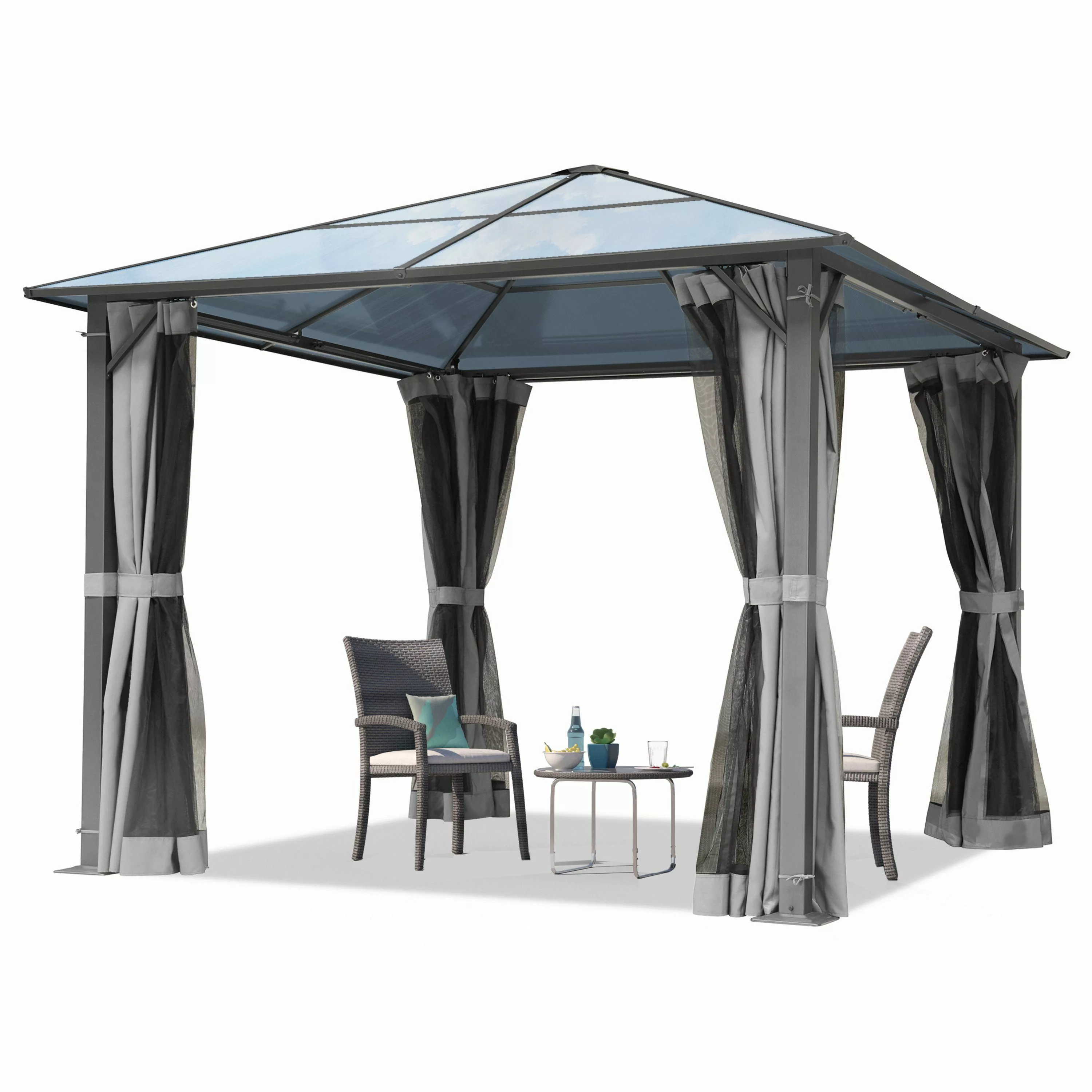 TOOLPORT Pavillon Gartenpavillon Moonlight Deluxe grau, günstig online kaufen