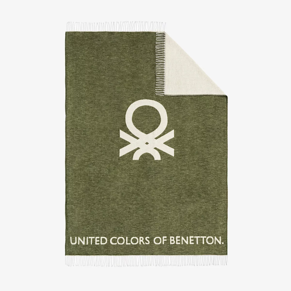Decke Benetton Logo Rainbow Be Weiß Grün günstig online kaufen