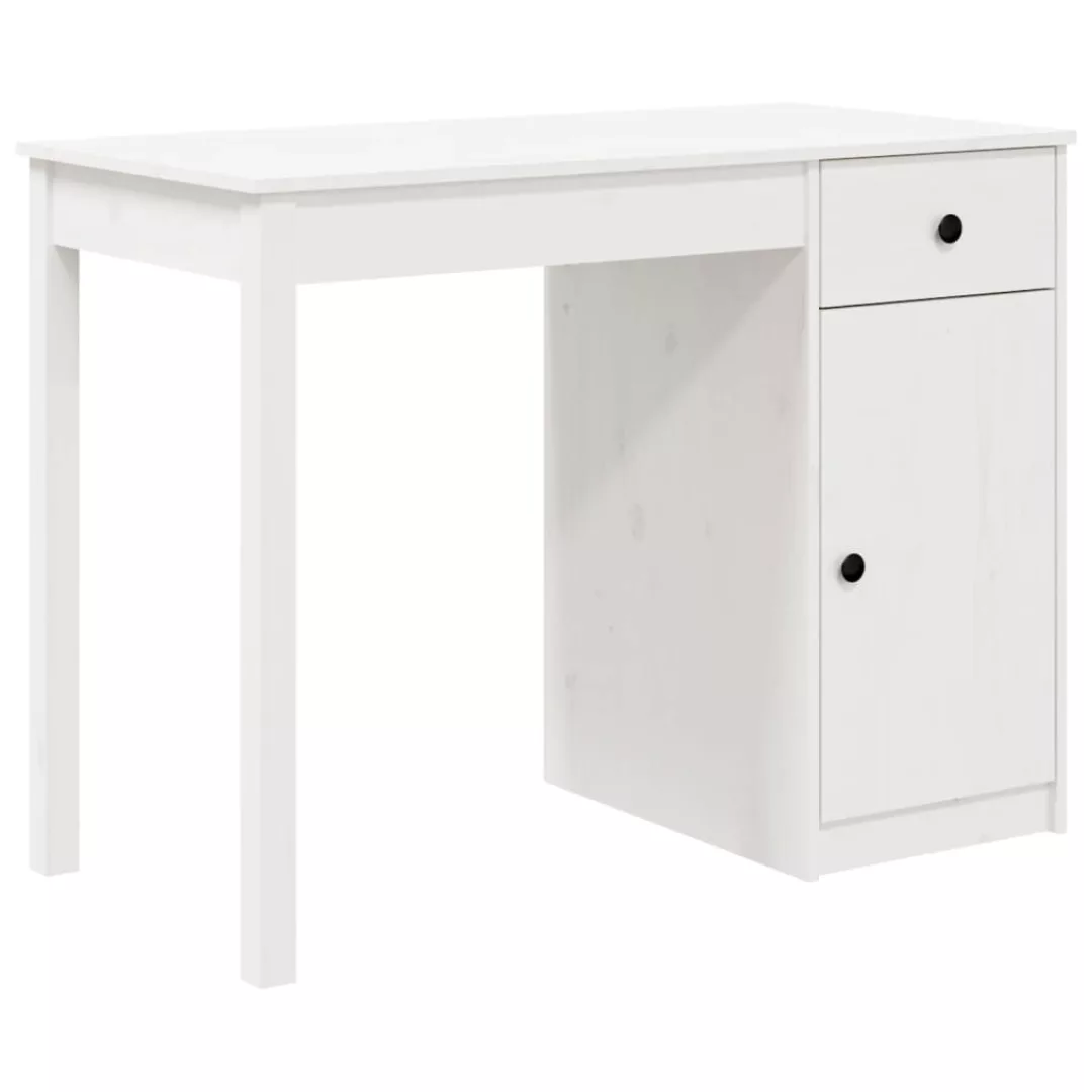 Vidaxl Schreibtisch Weiß 100x50x75 Cm Massivholz Kiefer günstig online kaufen