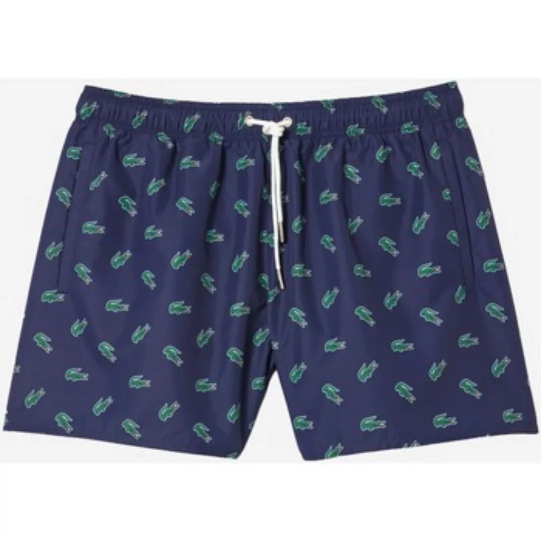 Lacoste  Badeshorts Badehose mit Allover-Print – Marineblau-Multico günstig online kaufen