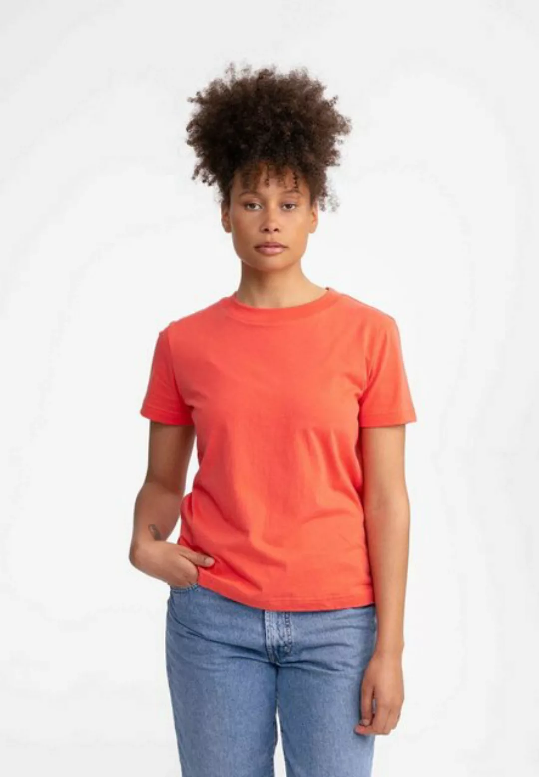 MELA Kurzarmshirt Damen T-Shirt KHIRA Fein gerippter Kragen günstig online kaufen
