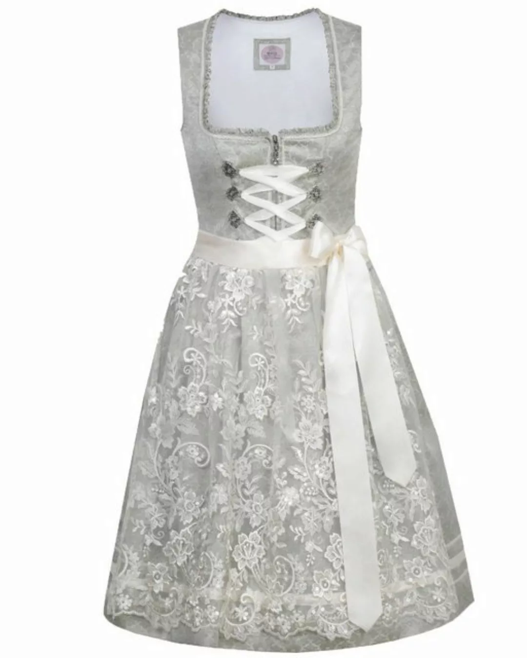 MarJo Dirndl 'Anna' mit Spitzenschürze 695458, Mint Creme 58cm günstig online kaufen