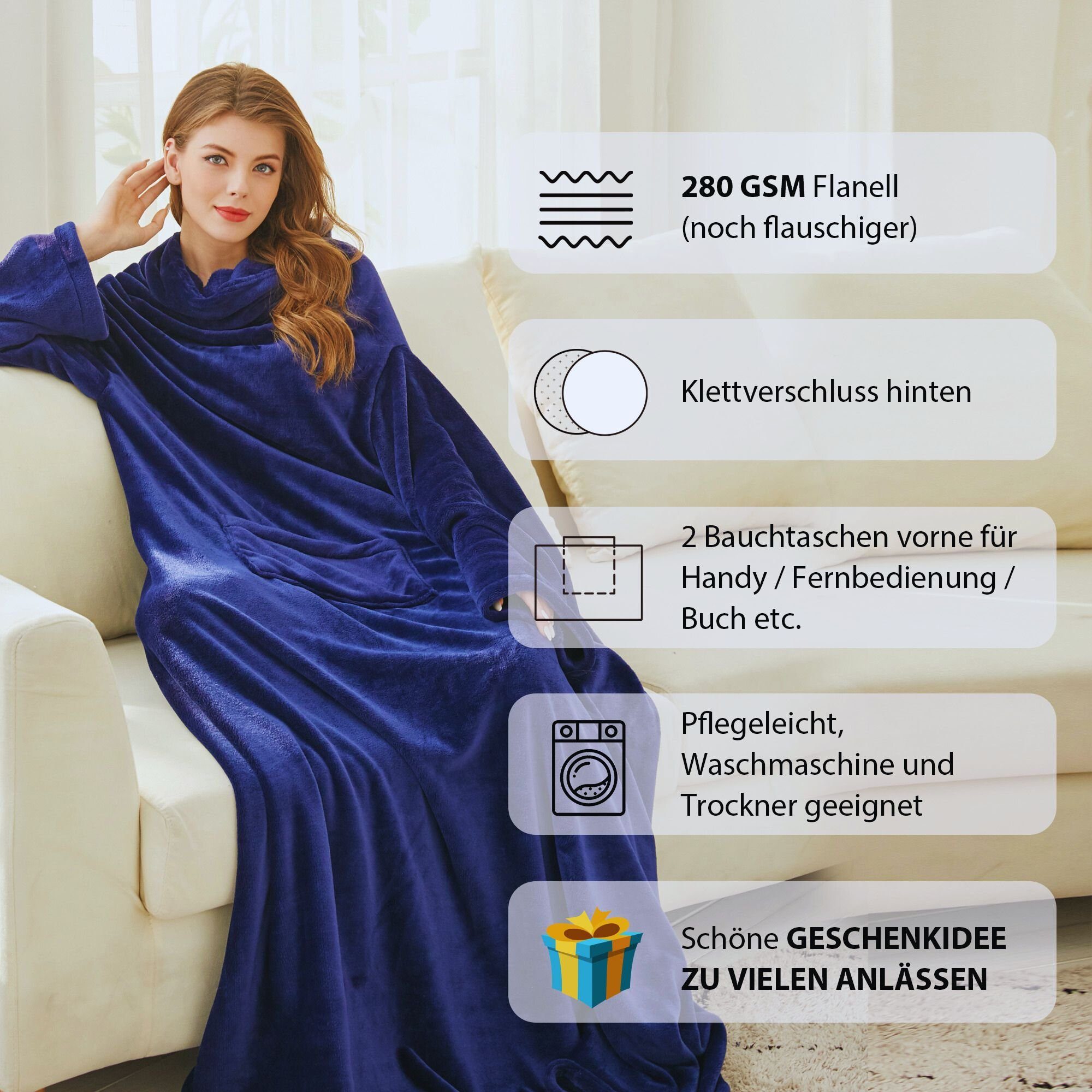 Wohndecke Kuscheldecke mit Ärmeln, Geschenk für günstig online kaufen