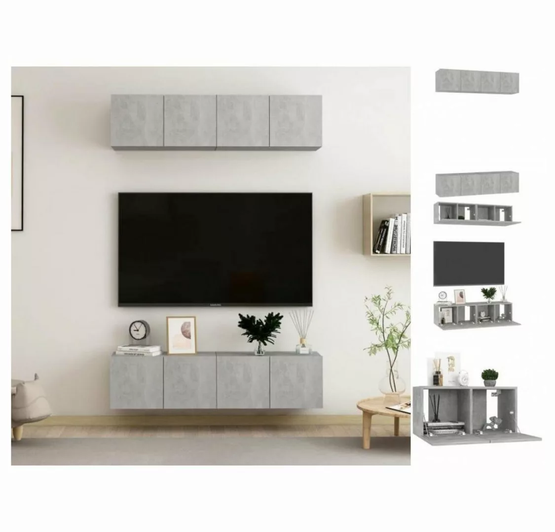 vidaXL TV-Schrank TV-Schränke 4 Stk Betongrau 60x30x30 cm Spanplatte Lowboa günstig online kaufen