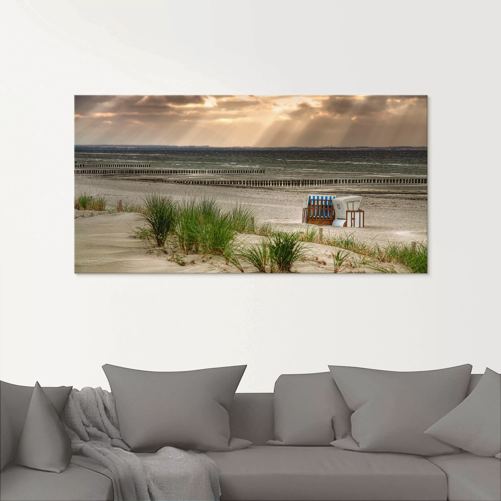 Artland Glasbild »Schwarzer Busch Strand auf Insel Poel«, Strand, (1 St.) günstig online kaufen