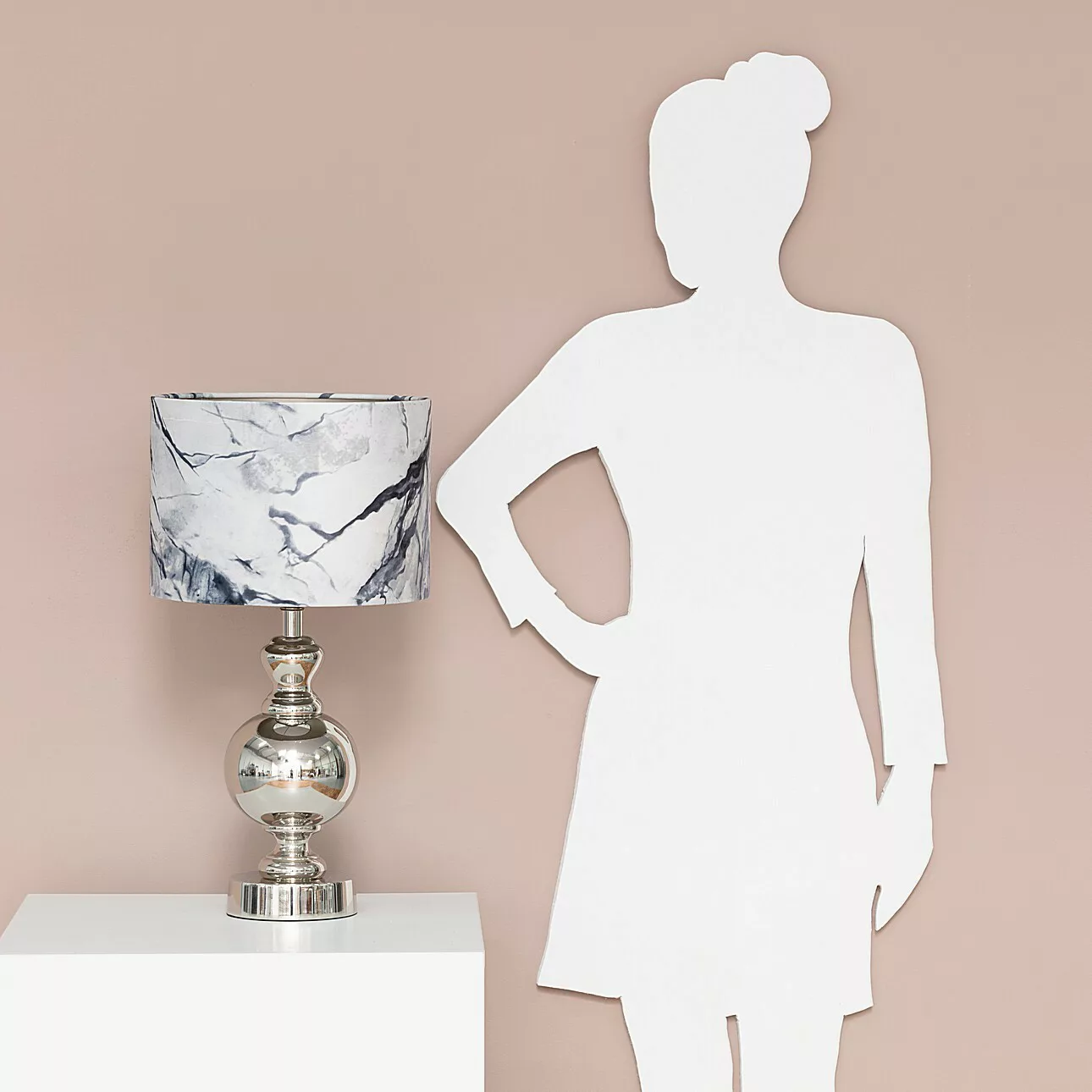 Tischlampe Marble Grey 55,5cm, 55,5 cm günstig online kaufen