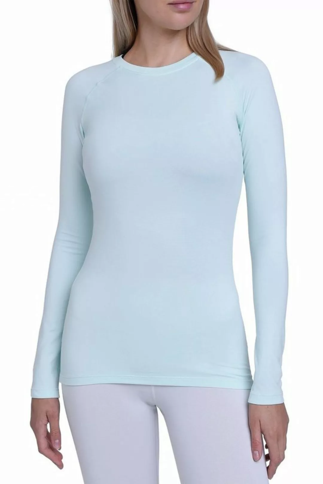 TCA Langarmshirt TCA Damen Thermo-Laufshirt - Hellblau, XS (1-tlg) günstig online kaufen