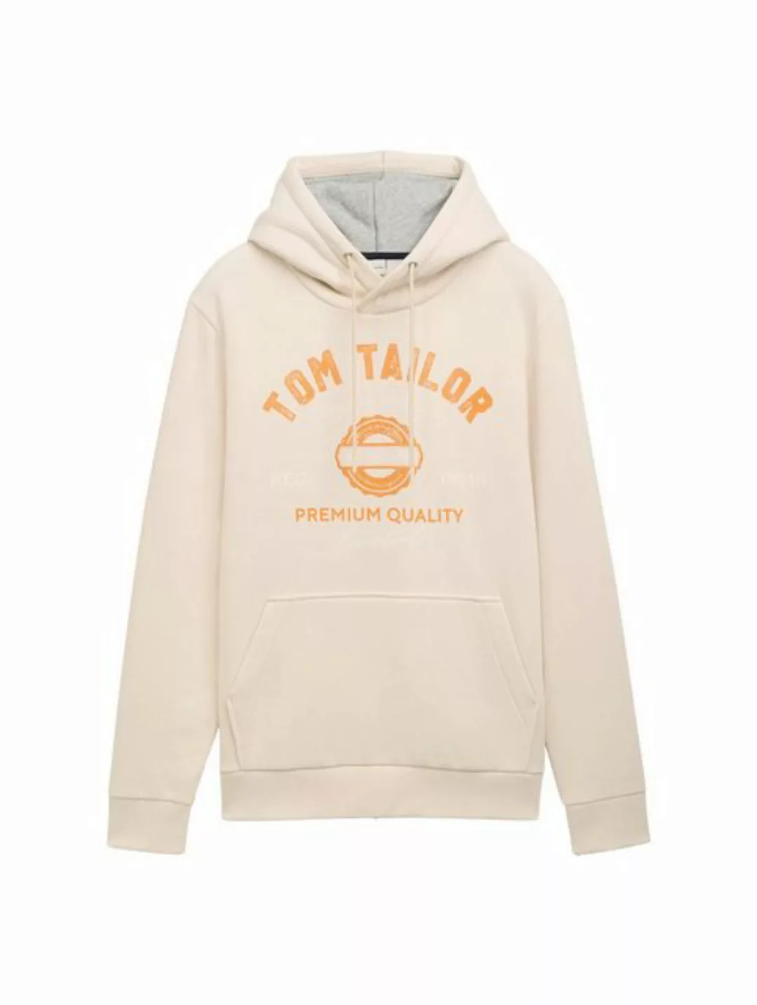 TOM TAILOR Sweatshirt hoodie with print, smooth light sand günstig online kaufen