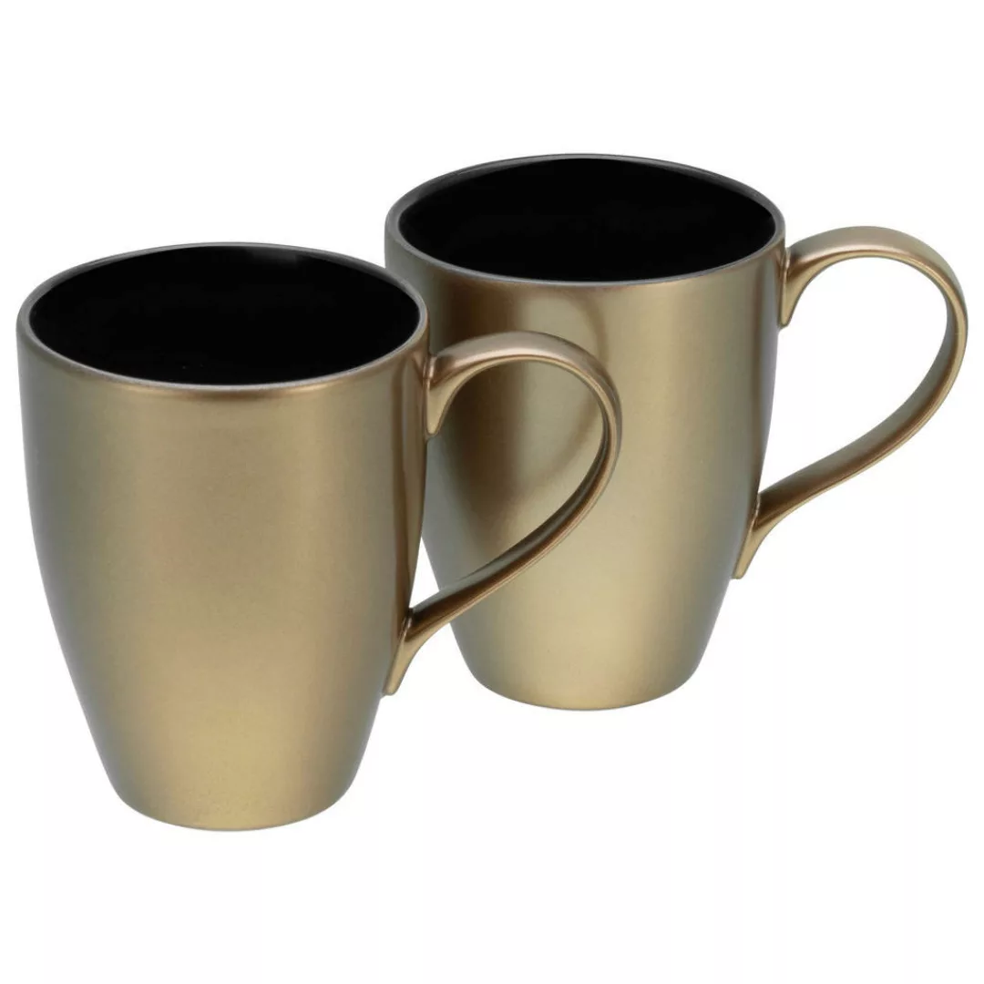 CreaTable Kaffeebecherset Golden Days gold Steinzeug 2 tlg. günstig online kaufen