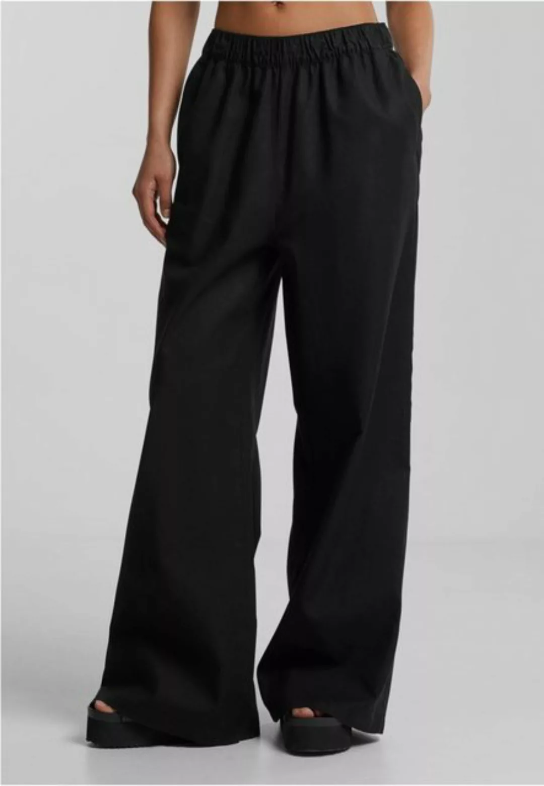 URBAN CLASSICS Stoffhose Ladies Linen Mixed Wide Pants günstig online kaufen