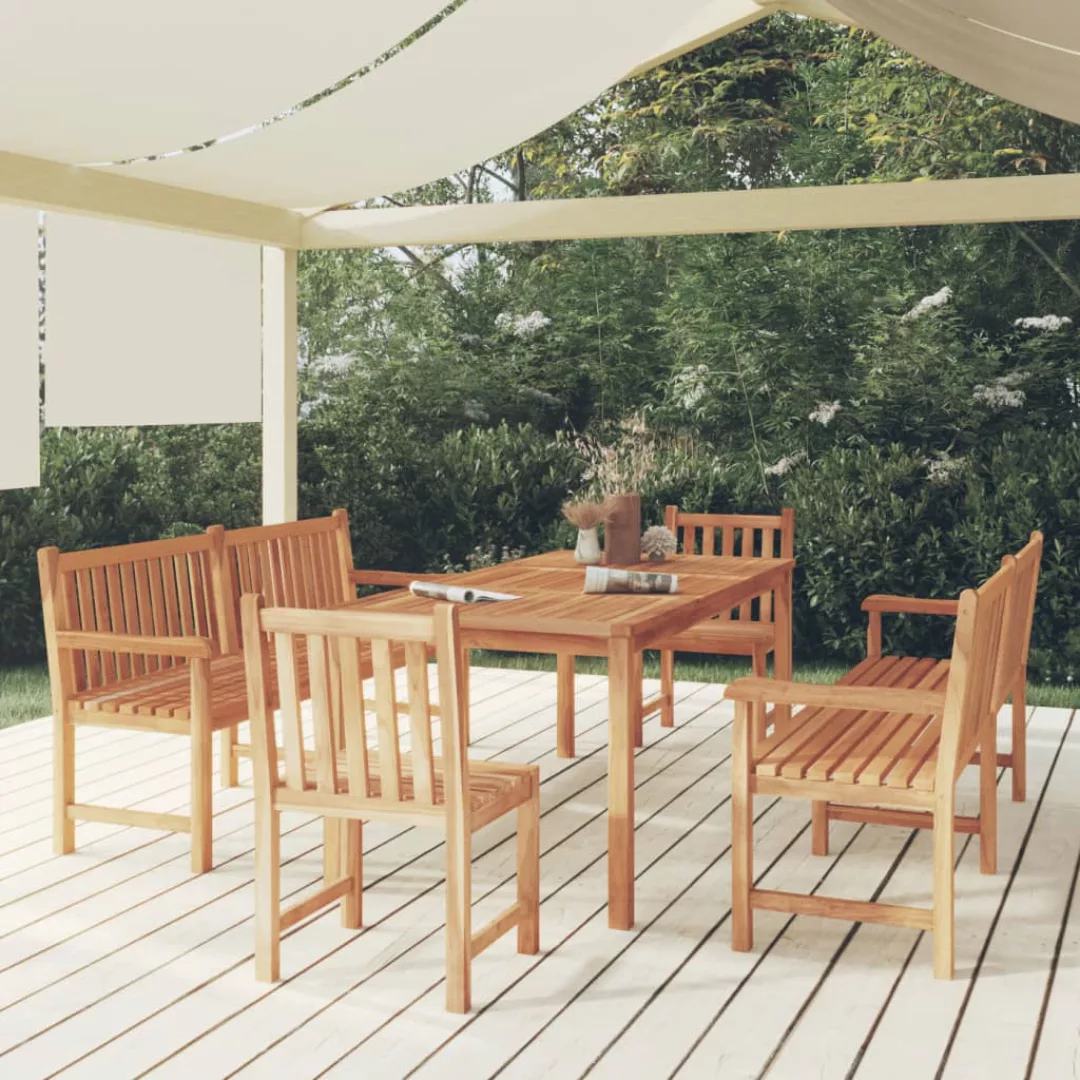 Vidaxl 5-tlg. Garten-essgruppe Massivholz Teak günstig online kaufen