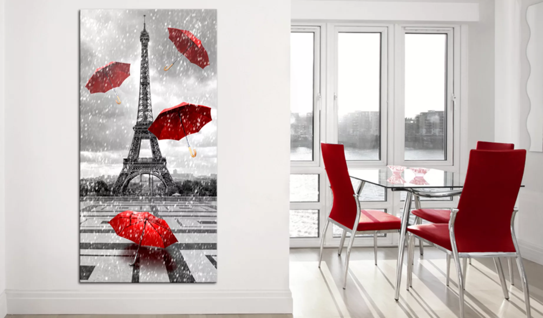 Wandbild - Paris: Red Umbrellas günstig online kaufen