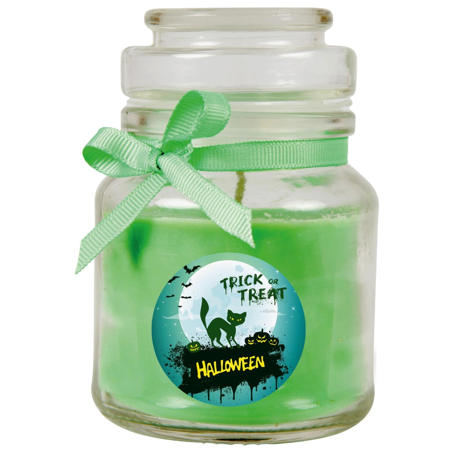 HS Candle Duftkerze & Glas Halloween Grün Bonbon 30h günstig online kaufen