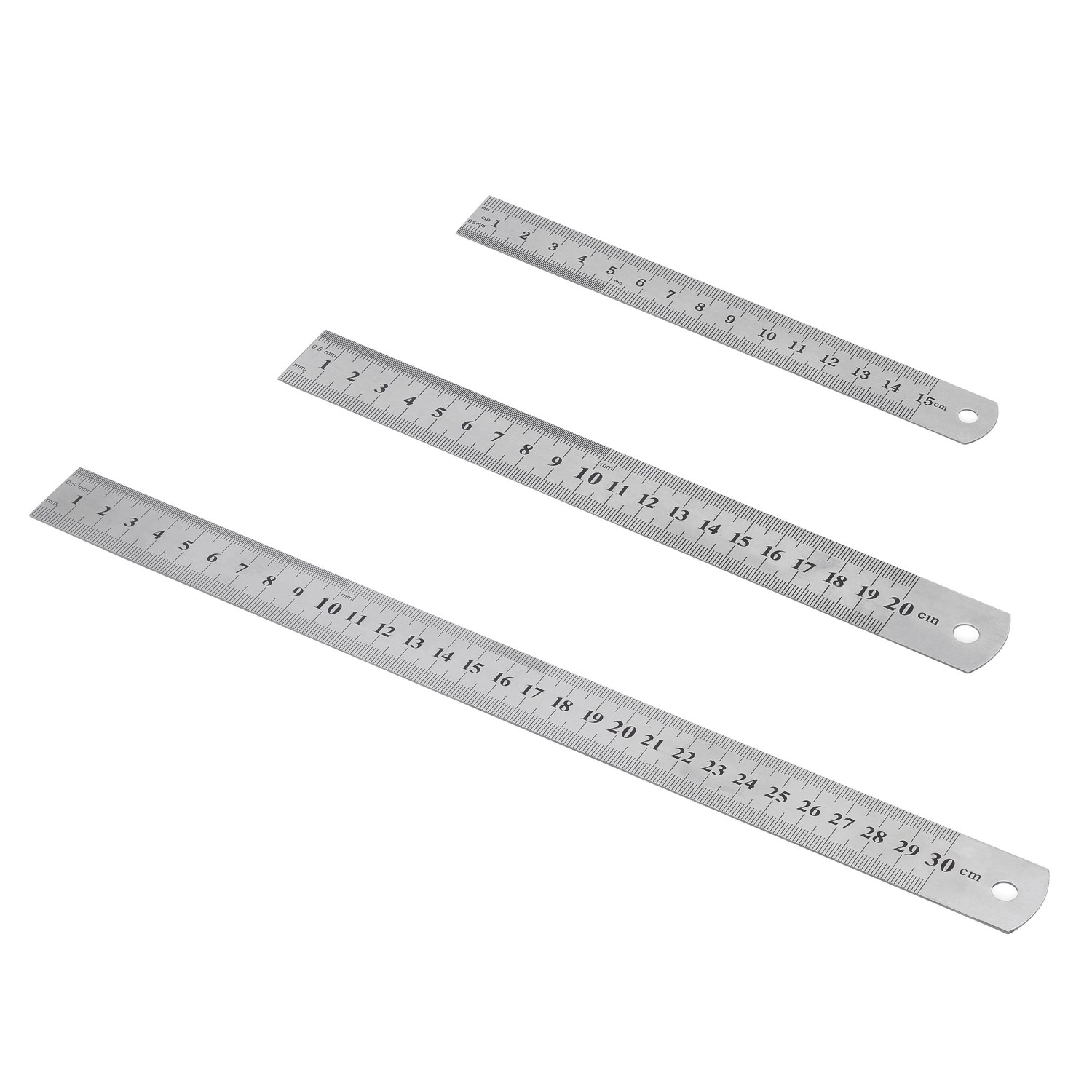 Sintron Stahllineal-Set 3 Stück 15 und 20 und 30 cm günstig online kaufen