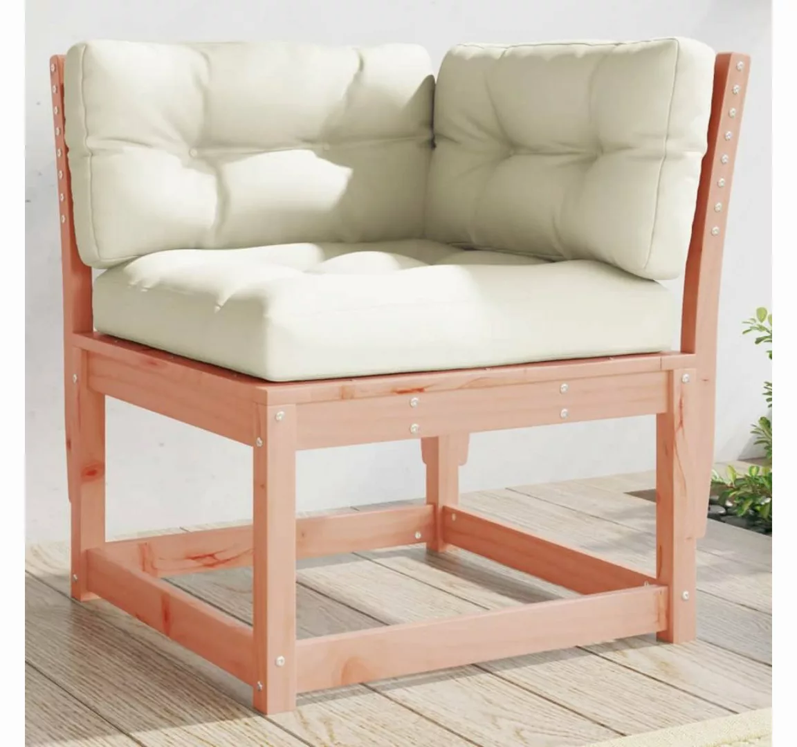 vidaXL Loungesofa Garten-Ecksofa mit Kissen 73x73x78 cm Massivholz Douglasi günstig online kaufen