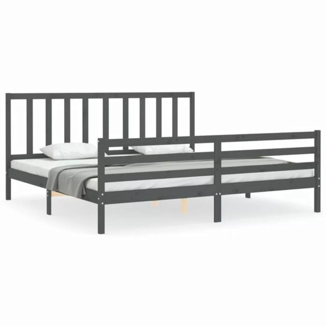 vidaXL Bett Massivholzbett mit Kopfteil Schwarz 200x200 cm günstig online kaufen