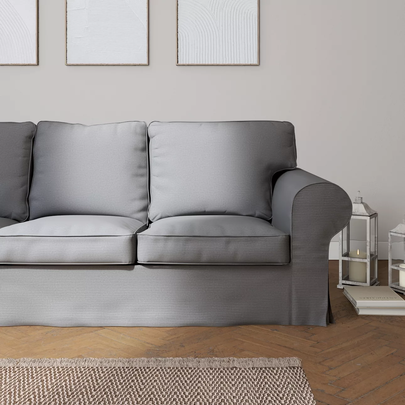 Bezug für Ektorp 3-Sitzer Schlafsofa, neues Modell (2013), hellgrau, 40cm x günstig online kaufen