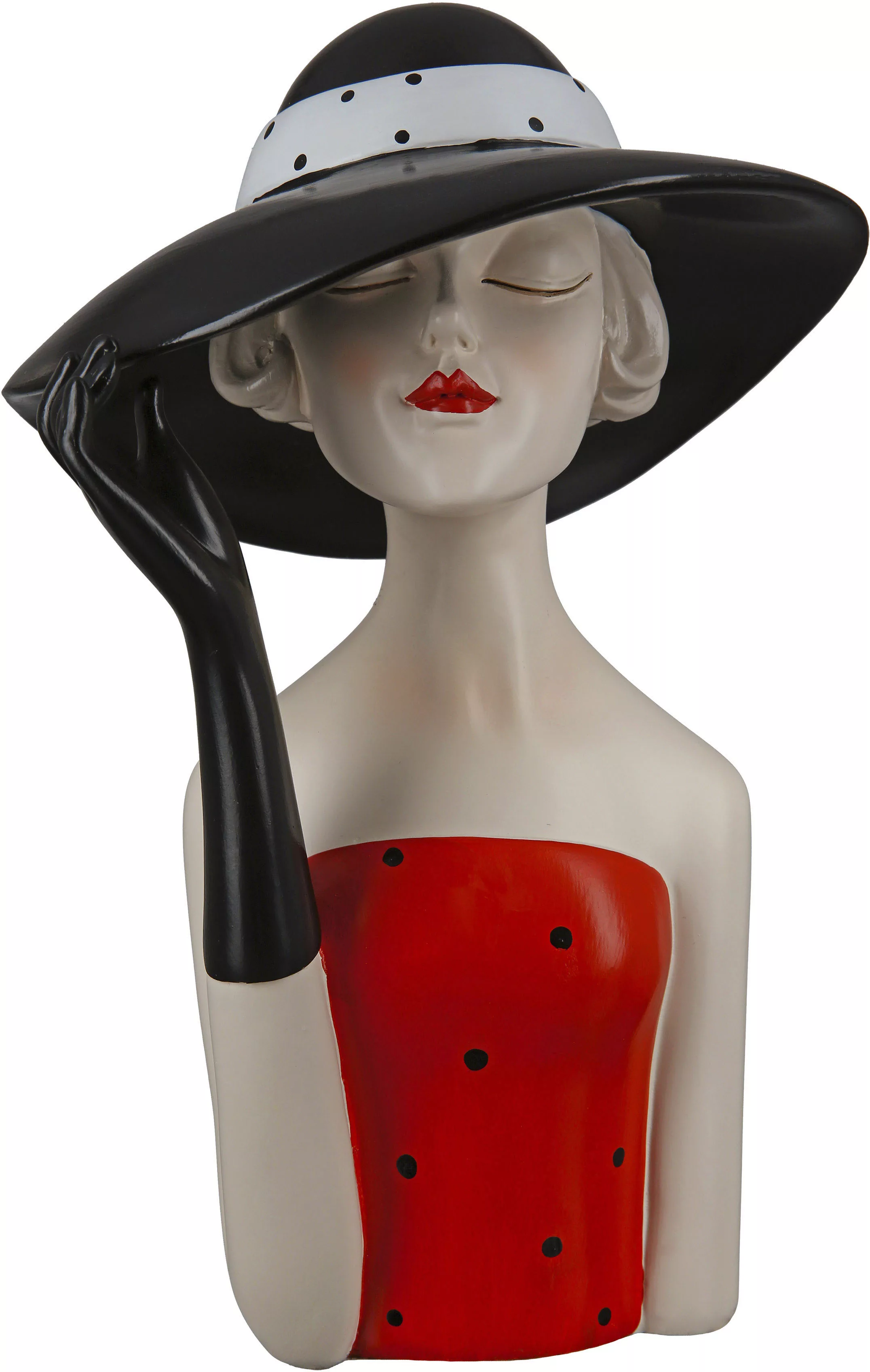 GILDE Dekofigur "Figur Lady mit schwarzem Hut" günstig online kaufen