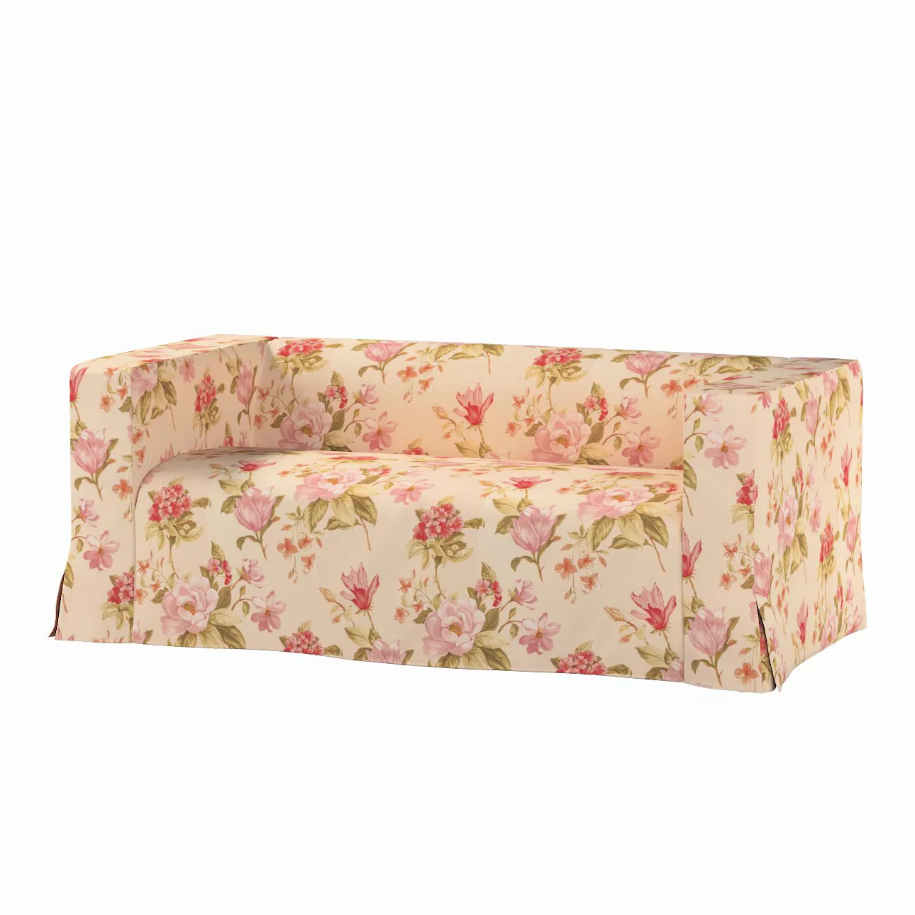 Bezug für Klippan 2-Sitzer Sofa, lang mit Kellerfalte, creme-rosa, Klippan günstig online kaufen
