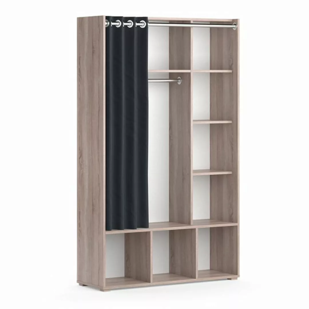 Vicco Kleiderschrank Luigi, Sonoma, 105.8 x 178.1 cm mit Vorhang-Kleidersta günstig online kaufen