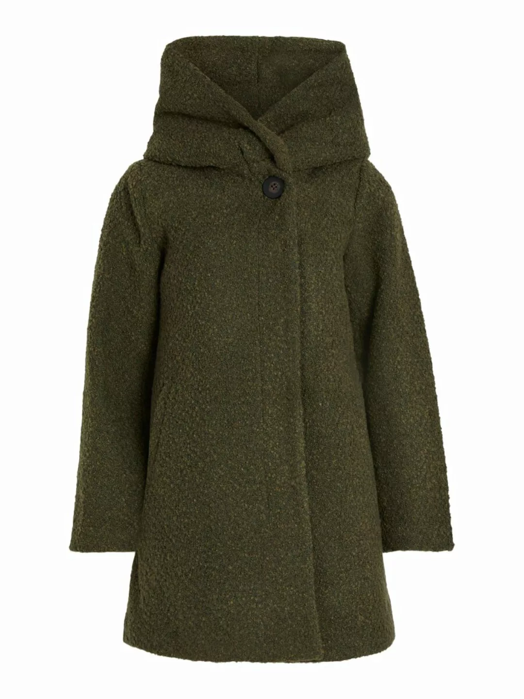 VILA Wollgemisch Kapuzen Mantel Damen Grün günstig online kaufen