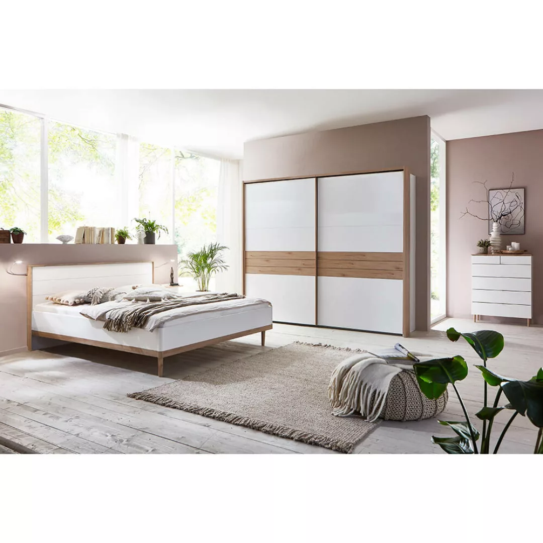 Schlafzimmer Komplett Set mit 300cm Schwebetürenschrank, 180cm Doppelbett u günstig online kaufen